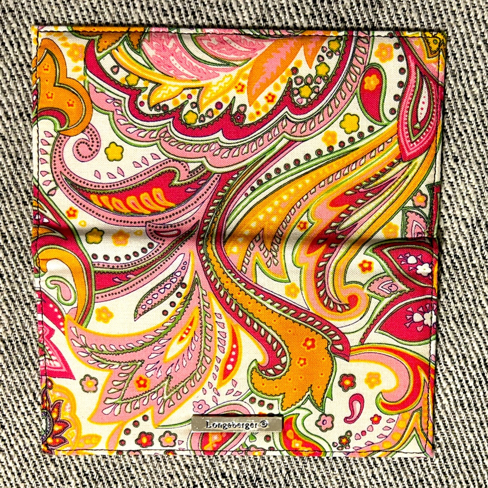 Longaberger paisley checkbook cover